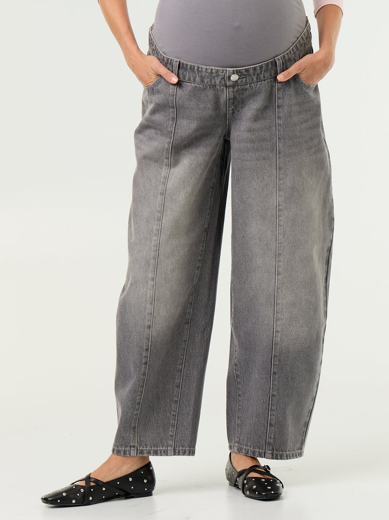 Pantaloni in denim premaman taglio barrel Grigio - Kiabi