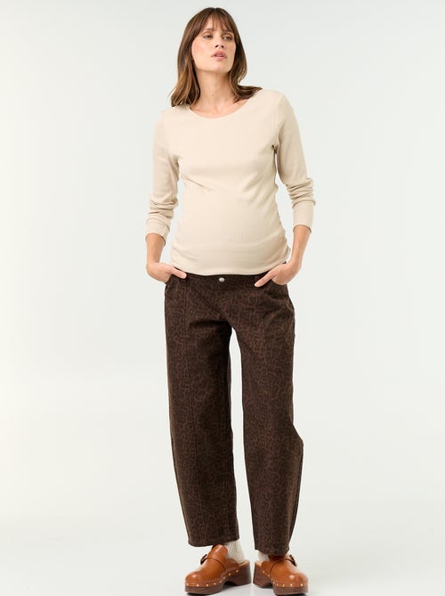 Pantaloni in denim premaman taglio barrel - Kiabi Pantaloni in denim premaman taglio barrel - Kiabi