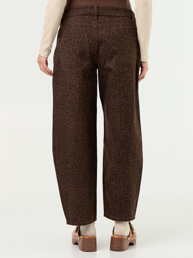 Pantaloni in denim premaman taglio barrel Marrone - Kiabi