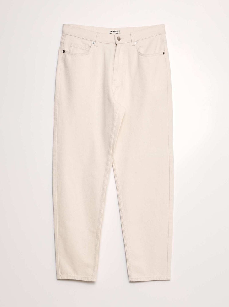 Pantaloni in denim relaxed fit BEIGE - Kiabi