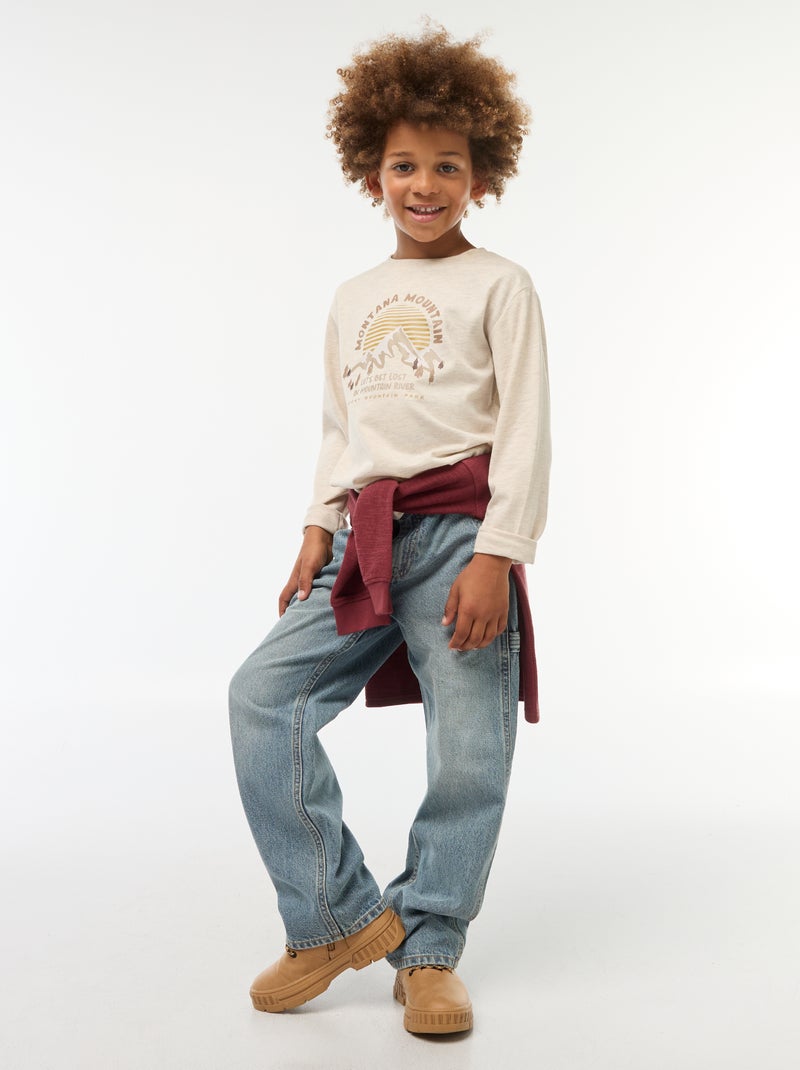 Pantaloni in denim relaxed fit Blu - Kiabi