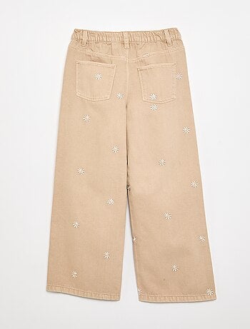 Pantaloni in denim ricamati