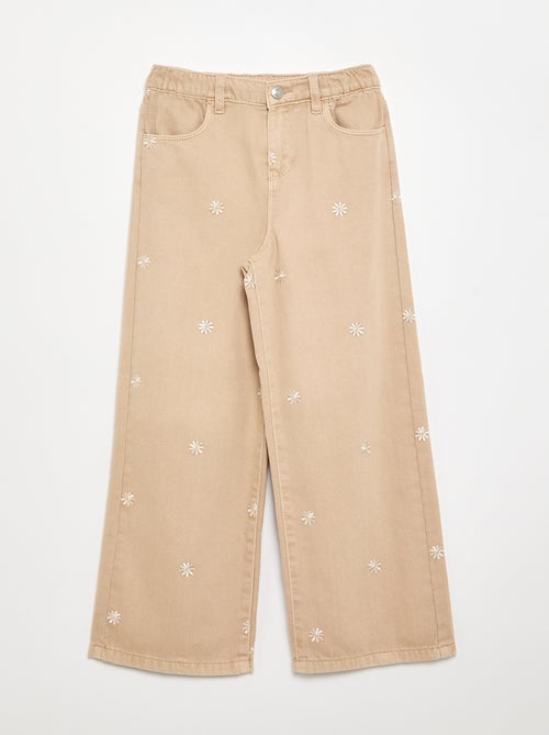 Pantaloni in denim ricamati - Kiabi Pantaloni in denim ricamati - Kiabi