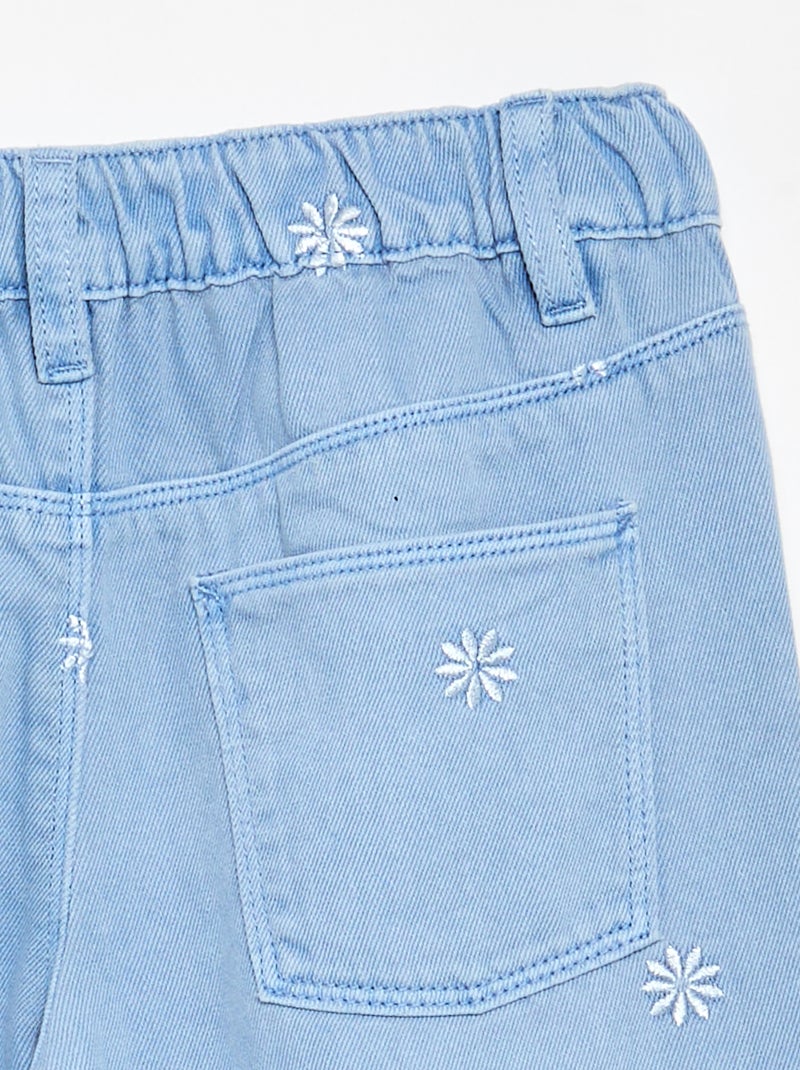 Pantaloni in denim ricamati Blu - Kiabi