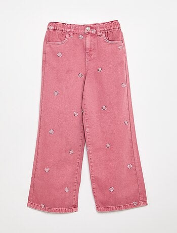 Pantaloni in denim ricamati