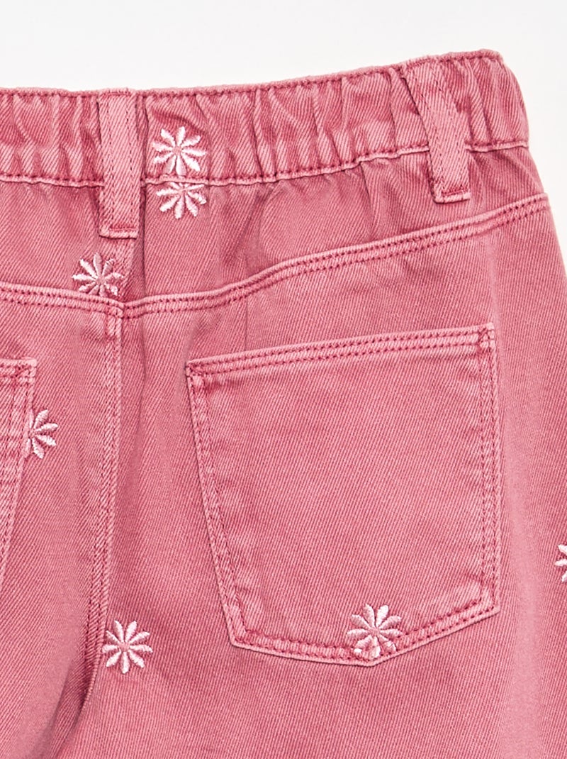 Pantaloni in denim ricamati Rosa - Kiabi