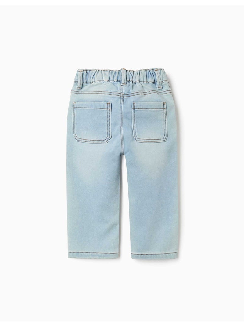 Pantaloni in denim spazzolato con tasche Blu chiaro - Kiabi