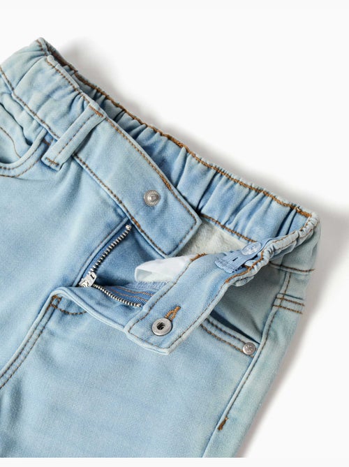 Pantaloni in denim spazzolato con tasche - Kiabi Pantaloni in denim spazzolato con tasche - Kiabi