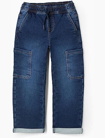 Pantaloni in denim straight fit con tasche cargo