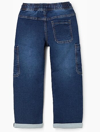 Pantaloni in denim straight fit con tasche cargo