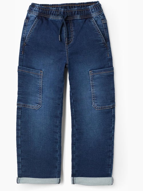 Pantaloni in denim straight fit con tasche cargo - Kiabi