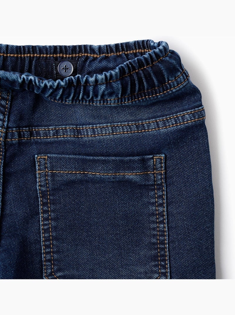 Pantaloni in denim straight fit con tasche cargo Blu Blu - Kiabi