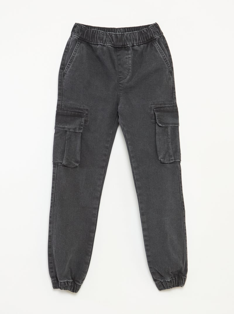 Pantaloni in denim stretch - Taglio più aderente Grigio - Kiabi