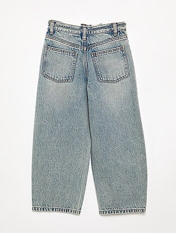 Pantaloni in denim taglio barrel con cintura