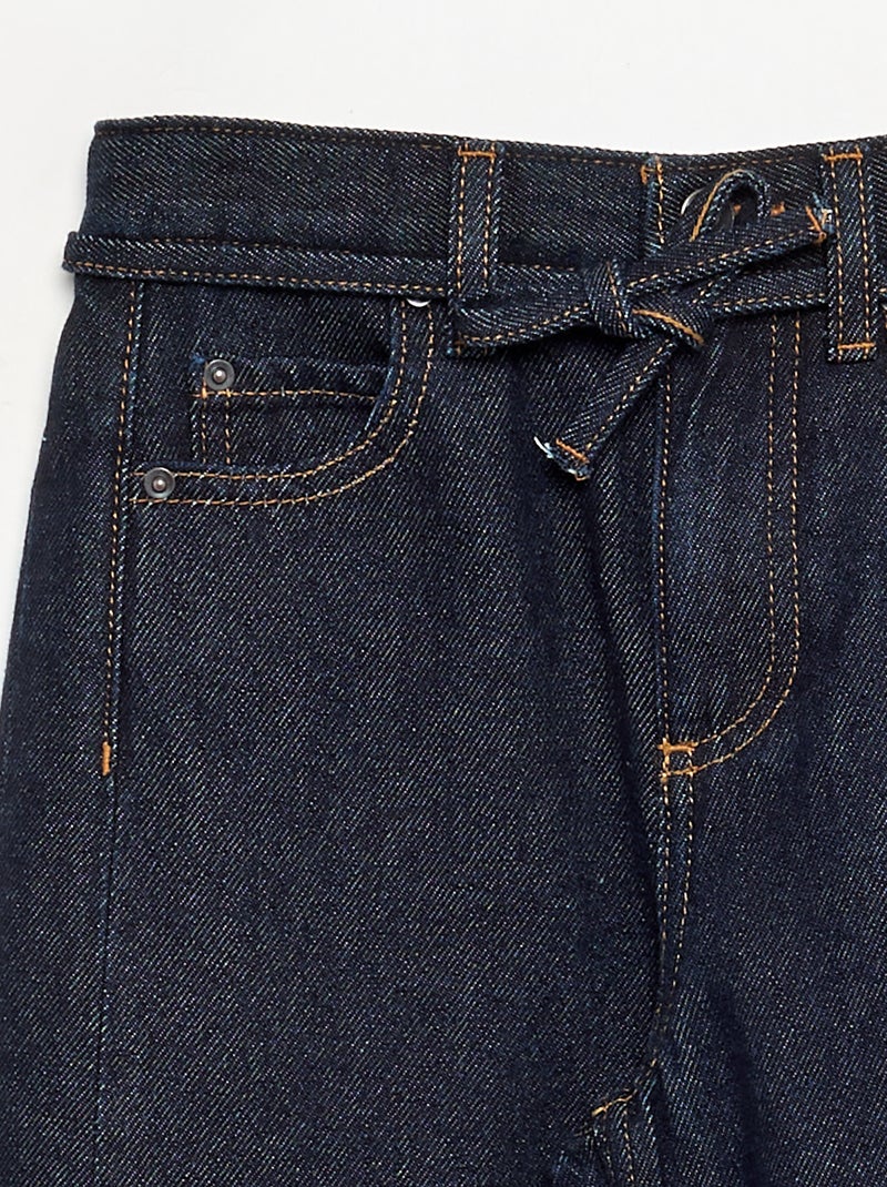 Pantaloni in denim taglio barrel con cintura Blu - Kiabi