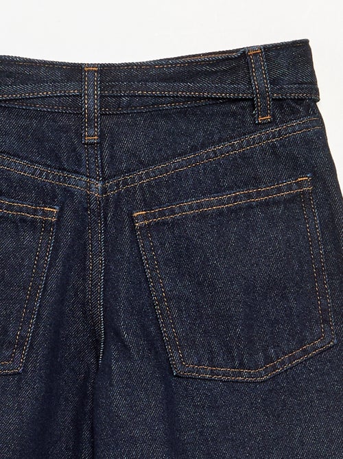 Pantaloni in denim taglio barrel con cintura - Kiabi