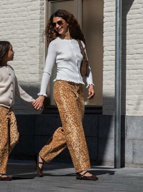 Pantaloni in denim taglio barrel con fantasia - Kiabi