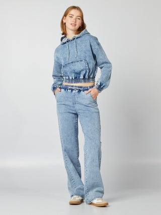 Pantaloni in denim taglio largo