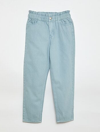Pantaloni in denim taglio mom con motivo