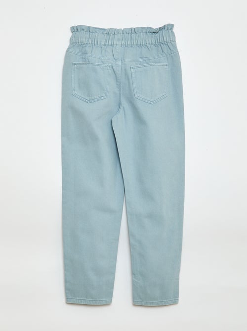 Pantaloni in denim taglio mom con motivo - Kiabi