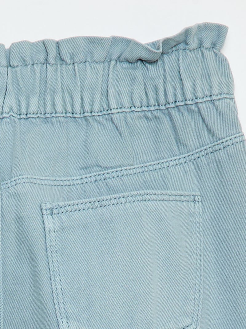 Pantaloni in denim taglio mom con motivo Blu - Kiabi