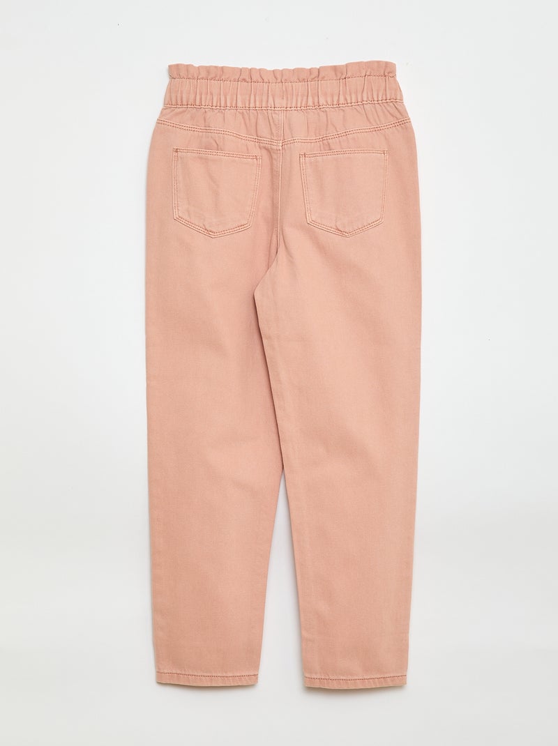 Pantaloni in denim taglio mom con motivo Rosa - Kiabi