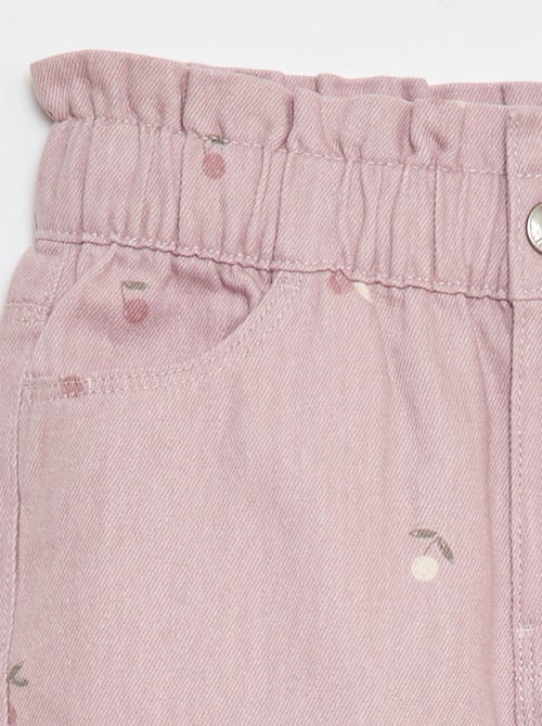 Pantaloni in denim taglio mom con motivo - Kiabi