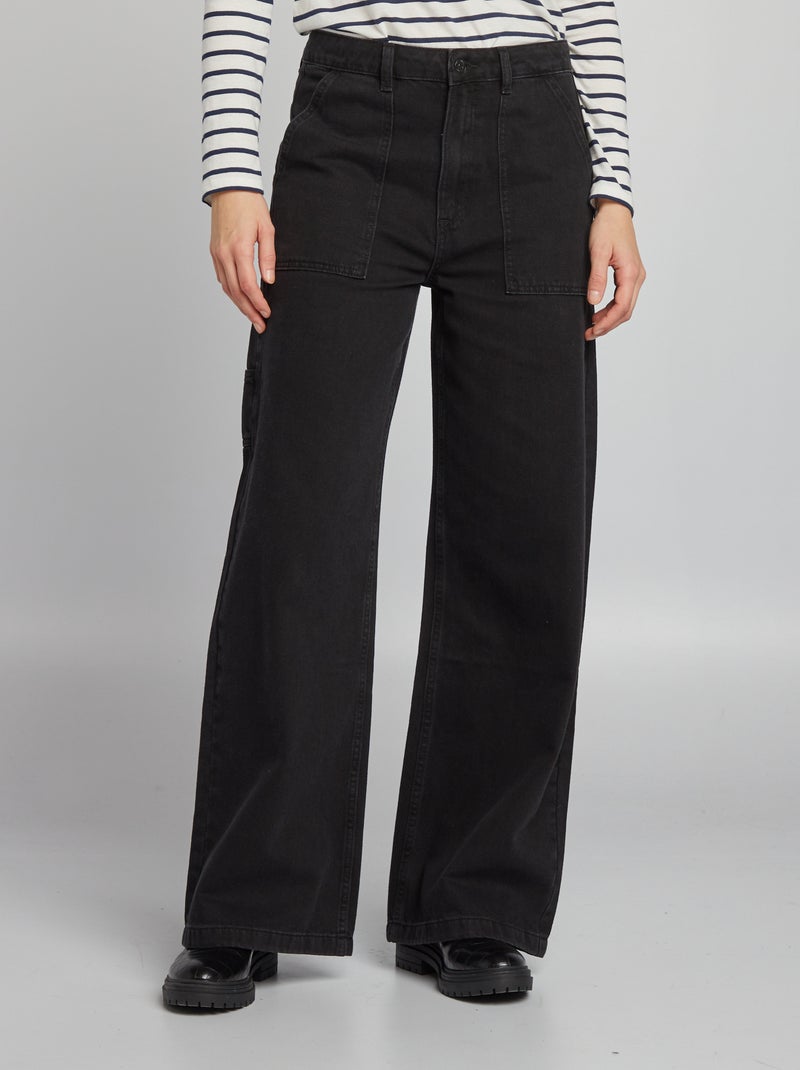 Pantaloni in denim vita alta GRIGIO - Kiabi