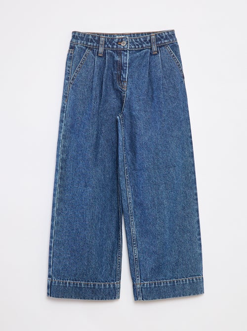 Pantaloni in denim wide effetto plissettato - Kiabi