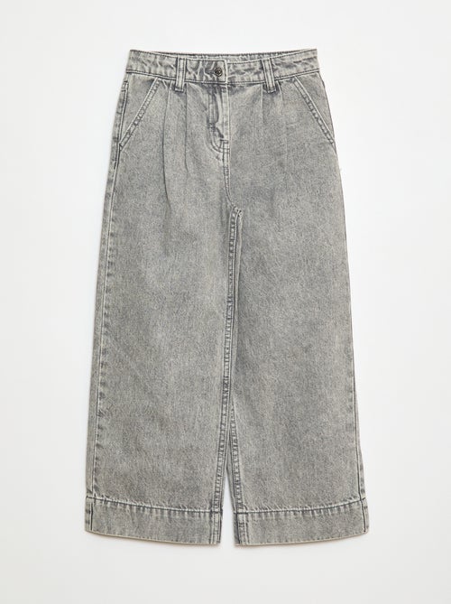 Pantaloni in denim wide effetto plissettato - Kiabi