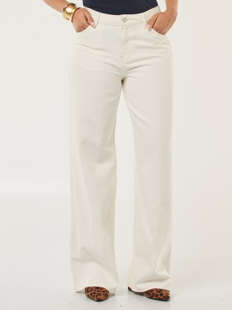 Pantaloni in denim wide leg - L28 Bianco - Kiabi