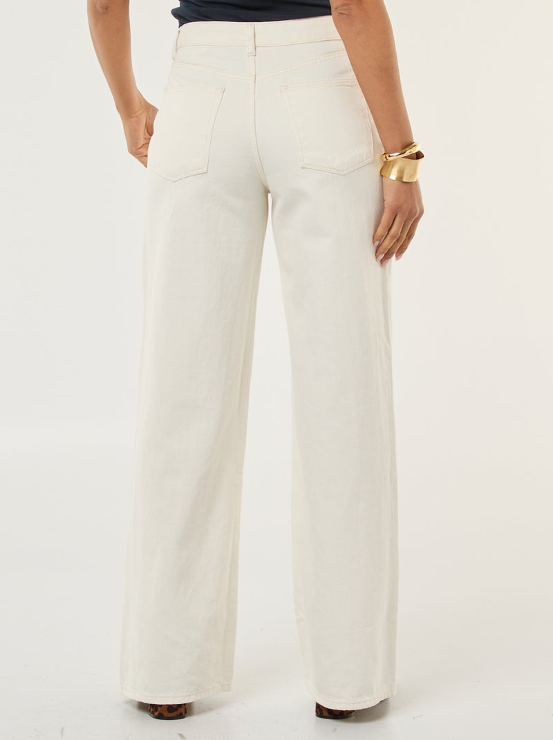 Pantaloni in denim wide leg - L28 Bianco - Kiabi