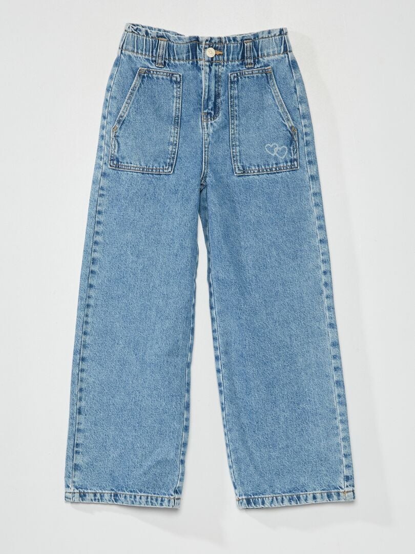 Pantaloni in denim wide leg Blu - Kiabi