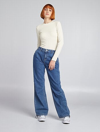 Pantaloni in denim wide leg - Kiabi