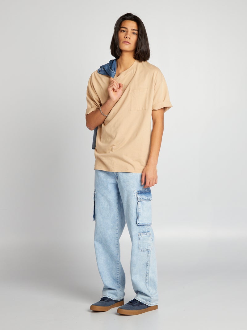 Pantaloni in denim wide leg con tasche BLU - Kiabi