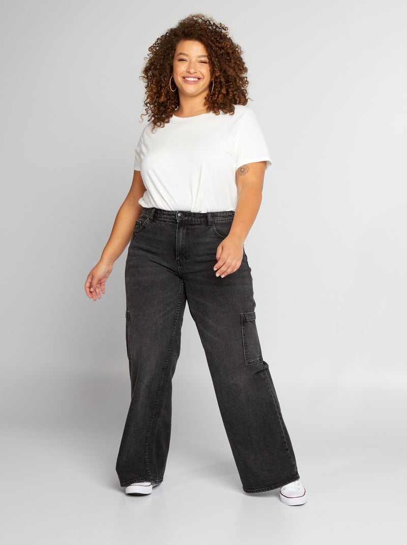 Pantaloni in denim wide-leg NERO - Kiabi