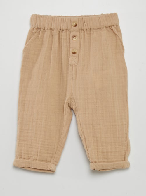 Pantaloni in doppia garza di cotone - Kiabi
