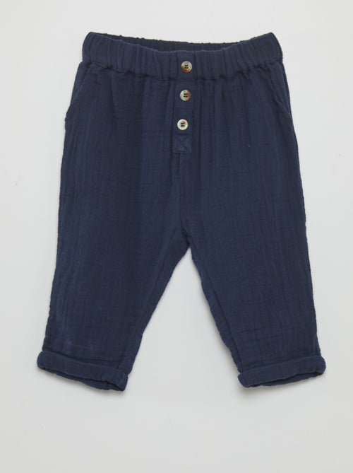 Pantaloni in doppia garza di cotone - Kiabi