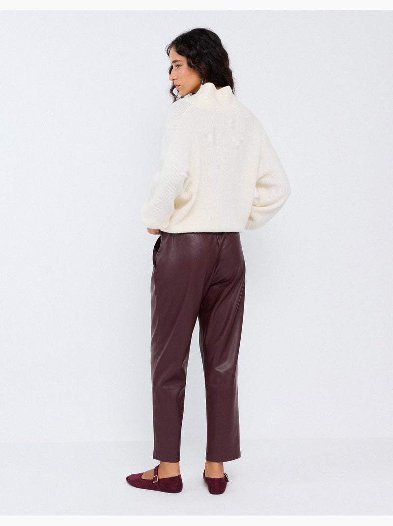 Pantaloni in ecopelle, mo fashion Marrone - Kiabi