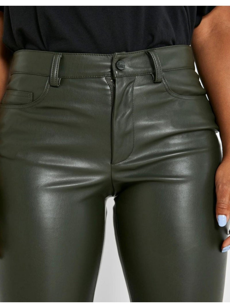 Pantaloni in ecopelle Noisy May Verde - Kiabi
