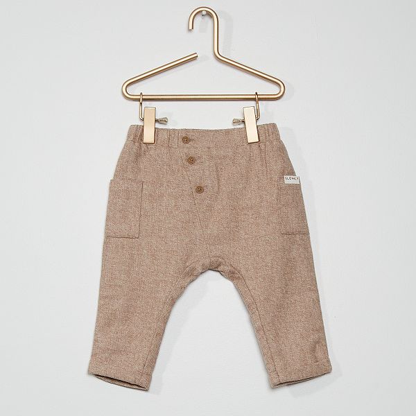 Pantaloni in feltro neonato - BEIGE - Kiabi - 7,00€