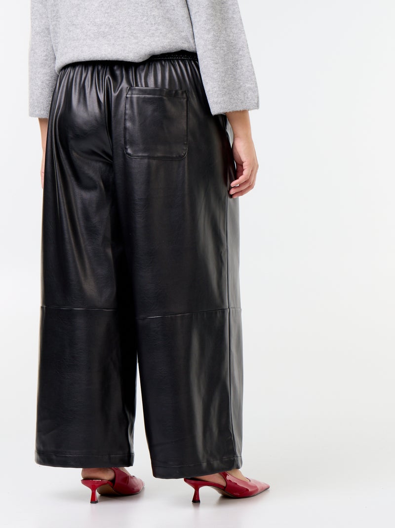 Pantaloni in finta pelle Nero - Kiabi