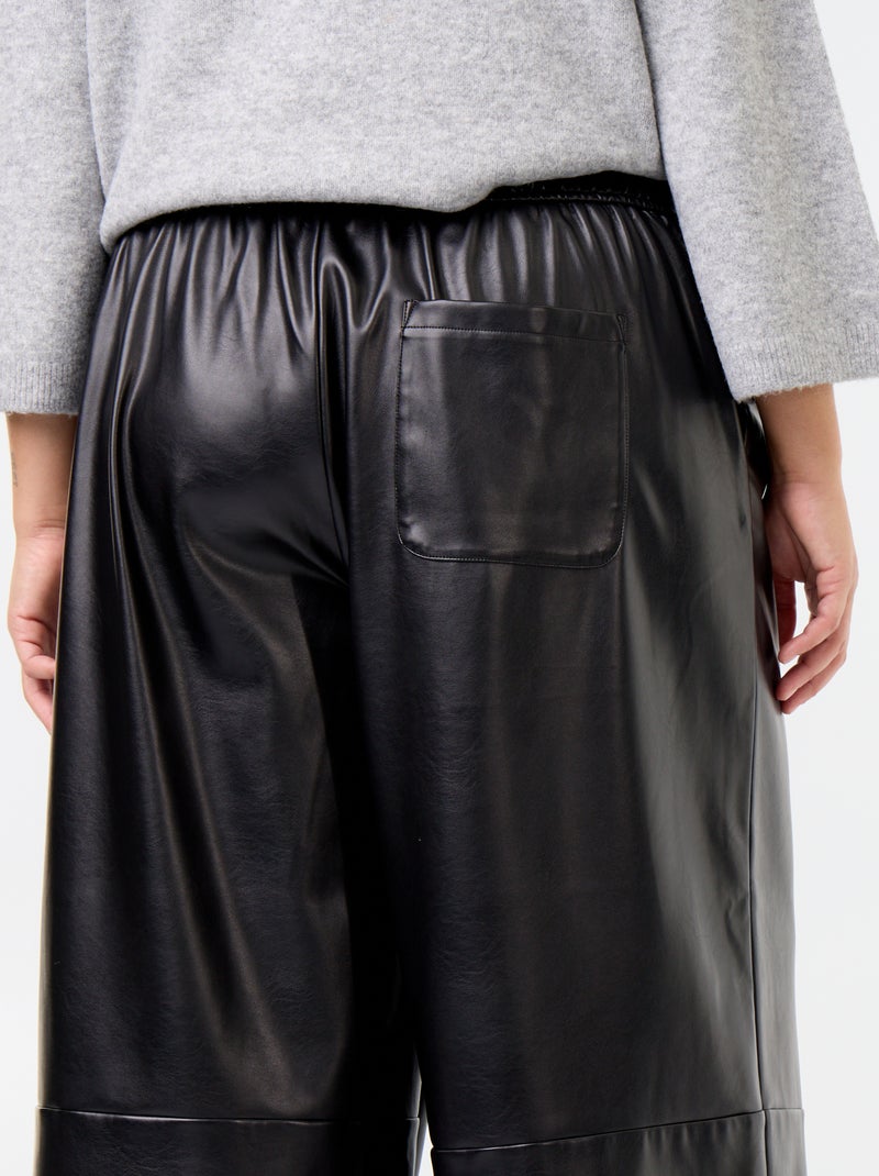 Pantaloni in finta pelle Nero - Kiabi
