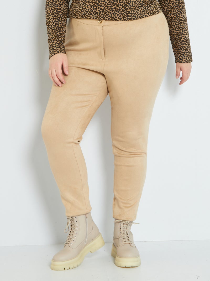 Pantaloni in finto camoscio taglio skinny BEIGE - Kiabi