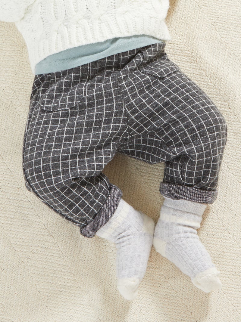 Pantaloni in flanella GRIGIO - Kiabi