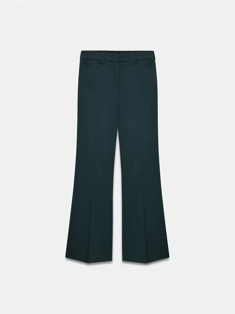 Pantaloni in gabardine a zampa a vita alta da donna dilvin Blu notte - Kiabi