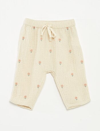 Pantaloni in garza di cotone