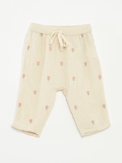 Pantaloni in garza di cotone - Kiabi