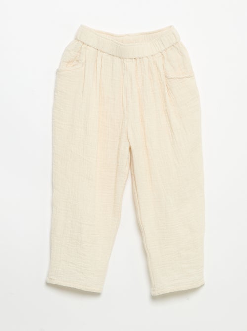 Pantaloni in garza di cotone - Kiabi Pantaloni in garza di cotone - Kiabi