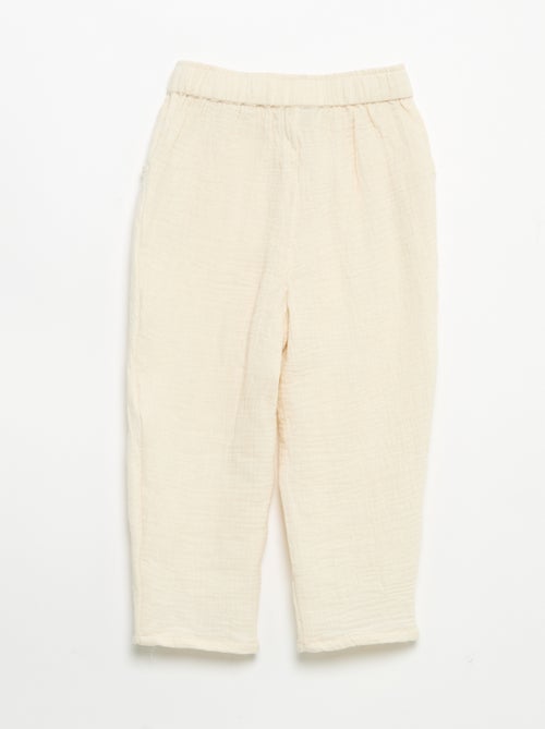 Pantaloni in garza di cotone - Kiabi Pantaloni in garza di cotone - Kiabi